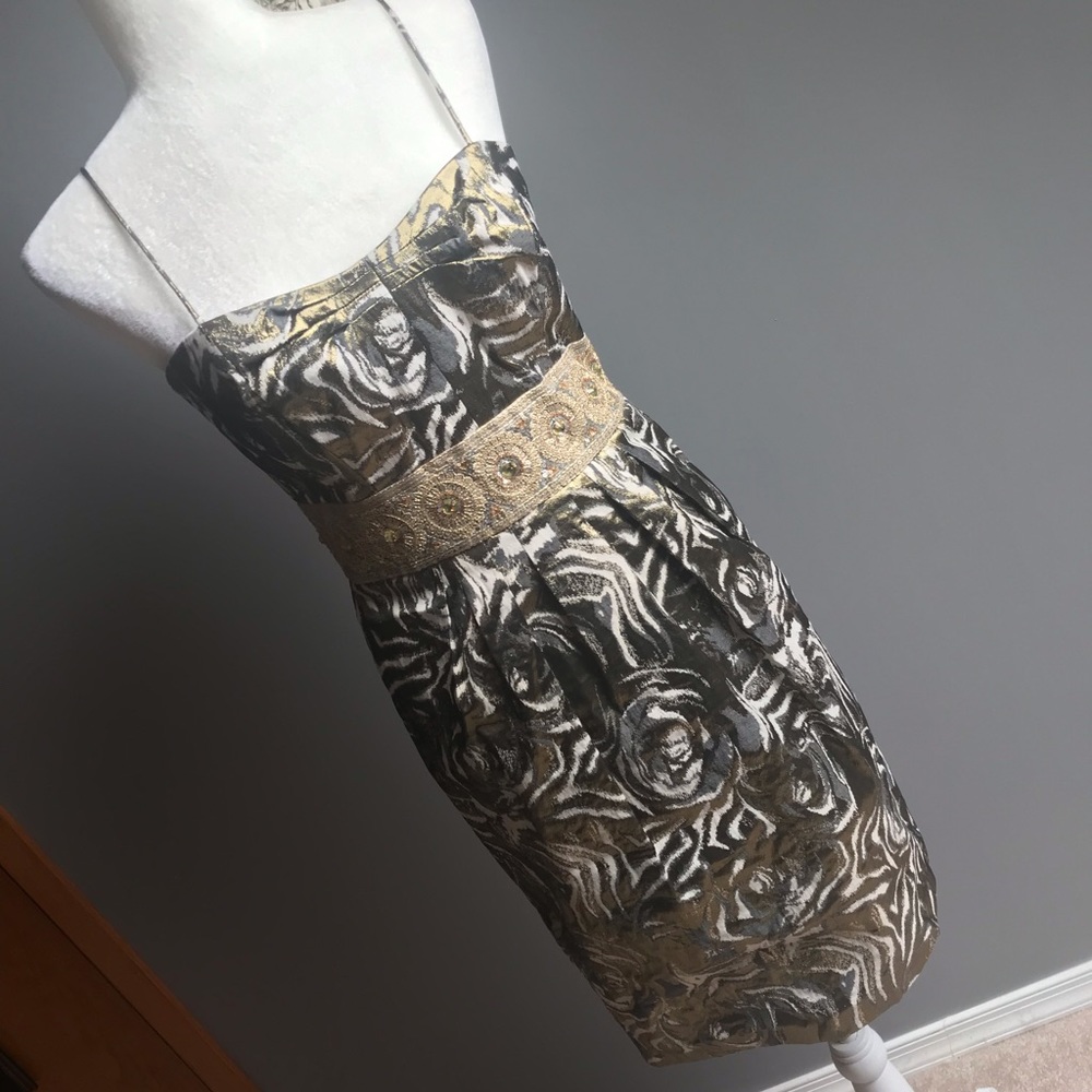 Metallic Chetta B Cocktail Dress